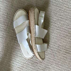 Cole Haan White Leather Slip-On Sandals